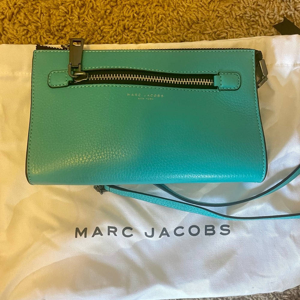 Marc Jacobs New York Teal Shoulder Bag Purse Clutch